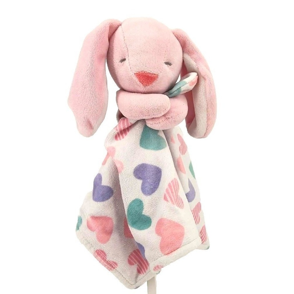 Carter's Security Blanket Pink Bunny Heart Plush Lovey Security 1353‎  EUC